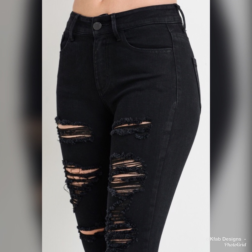 ❤️LAST 1! ⚡️Stretchy High Waist Distressed Jeans! - Picture 2 of 8